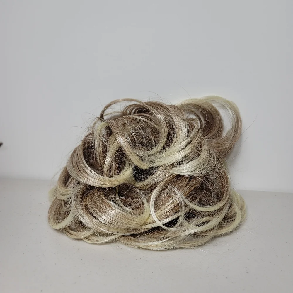 hair scrunchies hair bun extensions synthetic chignon hairpiece hair ring curly - Picture 2 of 6